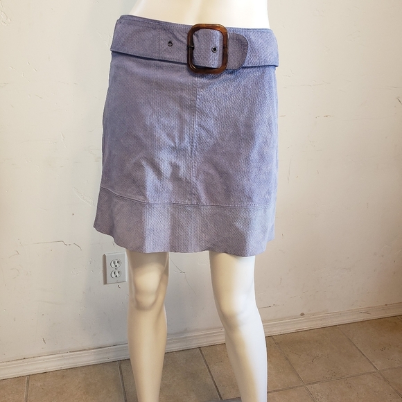 Anthropologie Snake Embossed Leather Mini Skirt - Picture 1 of 11